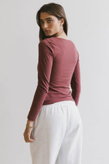 Kendra Basic Top in Berry - FINAL SALE