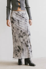 Chandler Abstract Maxi Skirt in Grey - FINAL SALE