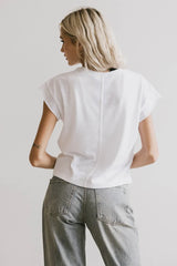 Harry Cutoff Top in White - FINAL SALE