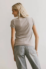 Opal Ribbed Tee in Taupe - FINAL SALE