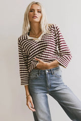 Mason Collared Sweater in Burgundy - FINAL SALE