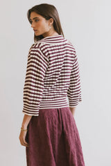 Mason Collared Sweater in Burgundy - FINAL SALE