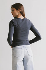 Kendra Basic Top in Charcoal - FINAL SALE