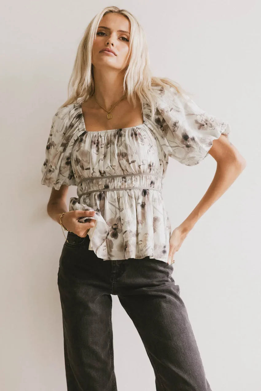 Arden Floral Tie Blouse - FINAL SALE