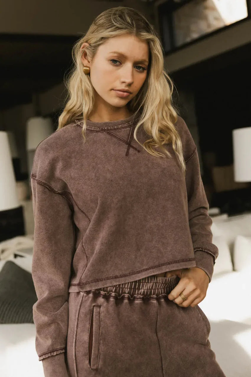 Odie Knit Sweater in Burgundy - FINAL SALE