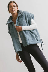 Johanna Sherpa Vest in Blue - FINAL SALE