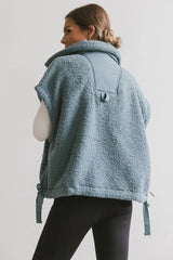 Johanna Sherpa Vest in Blue - FINAL SALE
