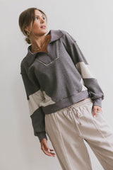 Harbor Knit Quarter Zip in Charcoal - FINAL SALE