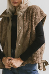 Johanna Sherpa Vest in Brown - FINAL SALE