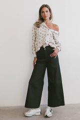 Aspen Wide Leg Pants in Hunter Green - FINAL SALE