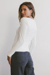 Tatiana Scoop Neck Top in Cream - FINAL SALE