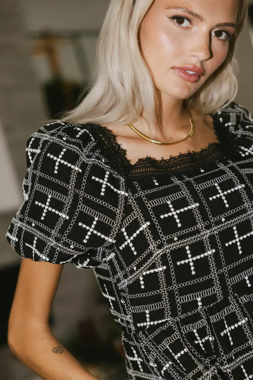 Jayne Embroidered Midi Dress - FINAL SALE