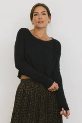 Marin Knit Top in Navy - FINAL SALE