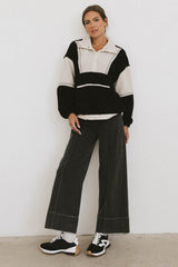 Indra Quarter Zip in Black - FINAL SALE