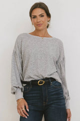 Kaori Top in Grey - FINAL SALE