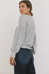 Kaori Top in Grey - FINAL SALE