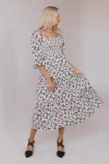 Kiran Floral Midi Dress in Cream - FINAL SALE