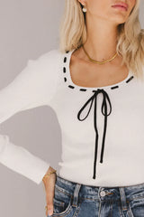Swenn Ribbed Top in Ivory - FINAL SALE