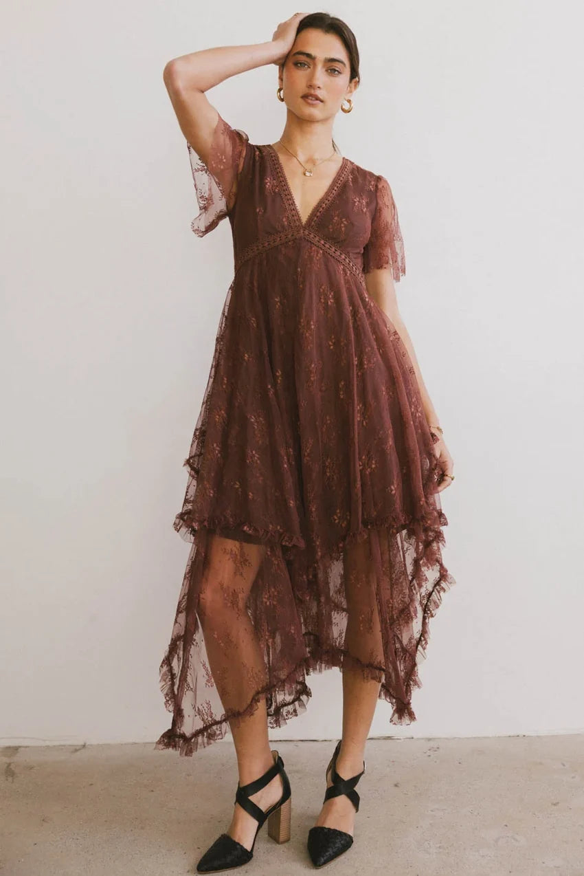 Francine Embroidered Mesh Dress - FINAL SALE