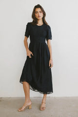 Alora Embroidered Dress in Navy - FINAL SALE
