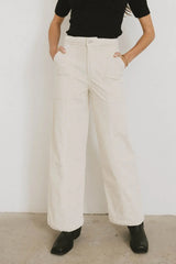 Ariella Corduroy Pants in Ivory - FINAL SALE
