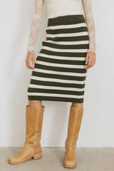 Alani Striped Skirt in Green - FINAL SALE