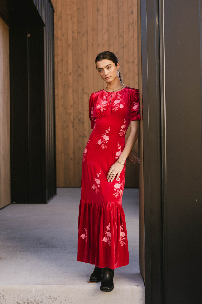 Ratana Velvet Floral Maxi Dress - FINAL SALE