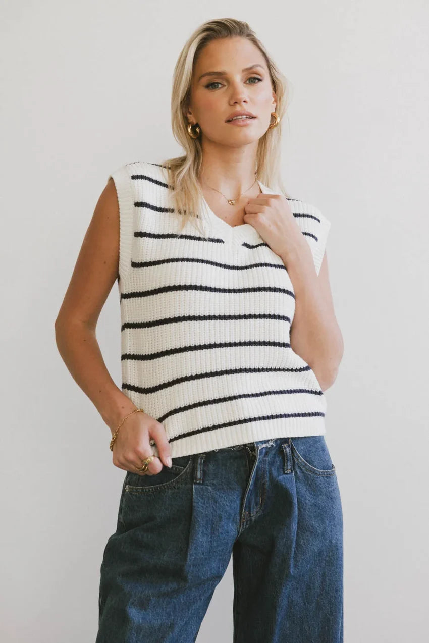 Ashen Sweater Vest in Navy - FINAL SALE