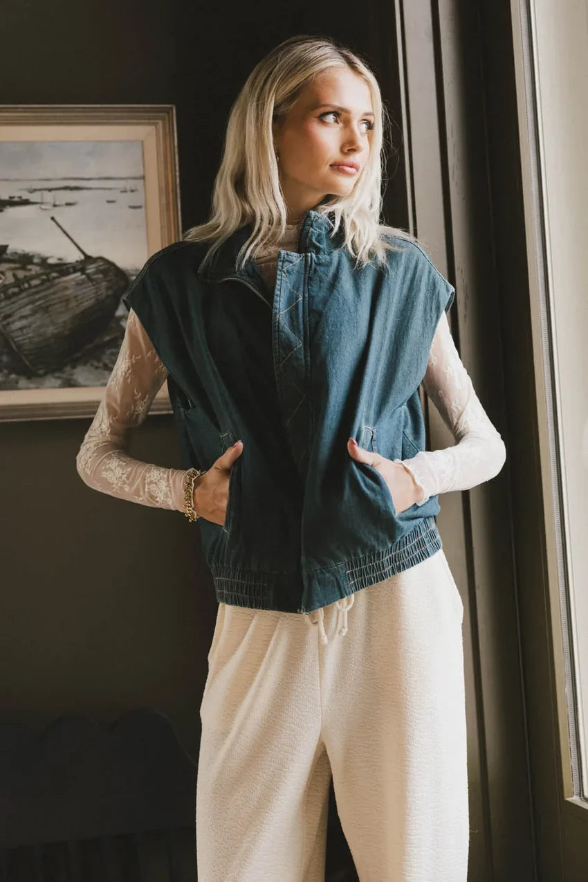 Larkin Denim Vest - FINAL SALE