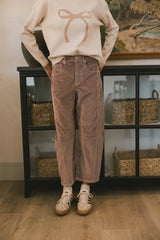 Lisette Barrel Jean in Mauve Courduroy - FINAL SALE