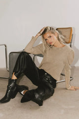 Taron Vegan Leather Barrel Jeans - FINAL SALE
