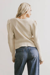 Kelcey Waffle Knit Top in Cream - FINAL SALE