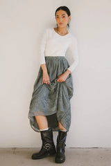 Grace Floral Tulle Skirt in Teal - FINAL SALE