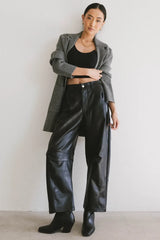 Taron Vegan Leather Barrel Jeans - FINAL SALE