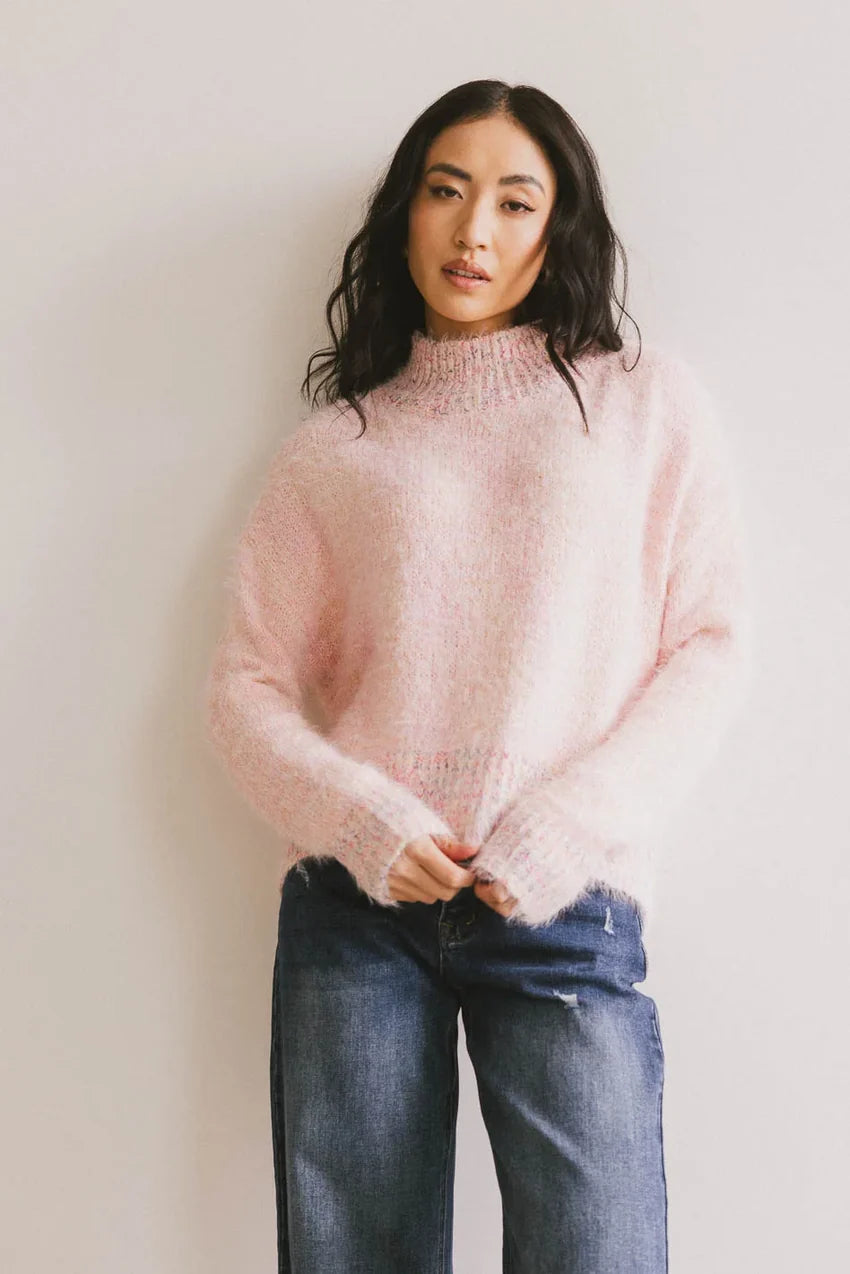Carla Fuzzy Knit Sweater in Pink - FINAL SALE