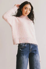 Carla Fuzzy Knit Sweater in Pink - FINAL SALE
