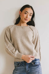 Leony Braided Sweater in Oatmeal - FINAL SALE