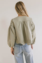 Violet Embroidered Blouse in Sage - FINAL SALE