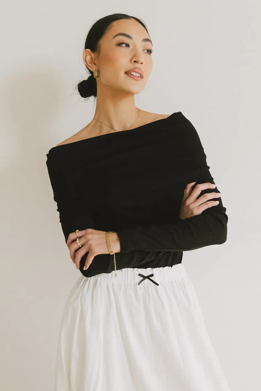 Jessica Bardot Top in Black - FINAL SALE