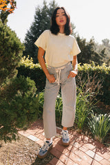 Jocelyn Barrel Jeans in Denim Stripe - FINAL SALE