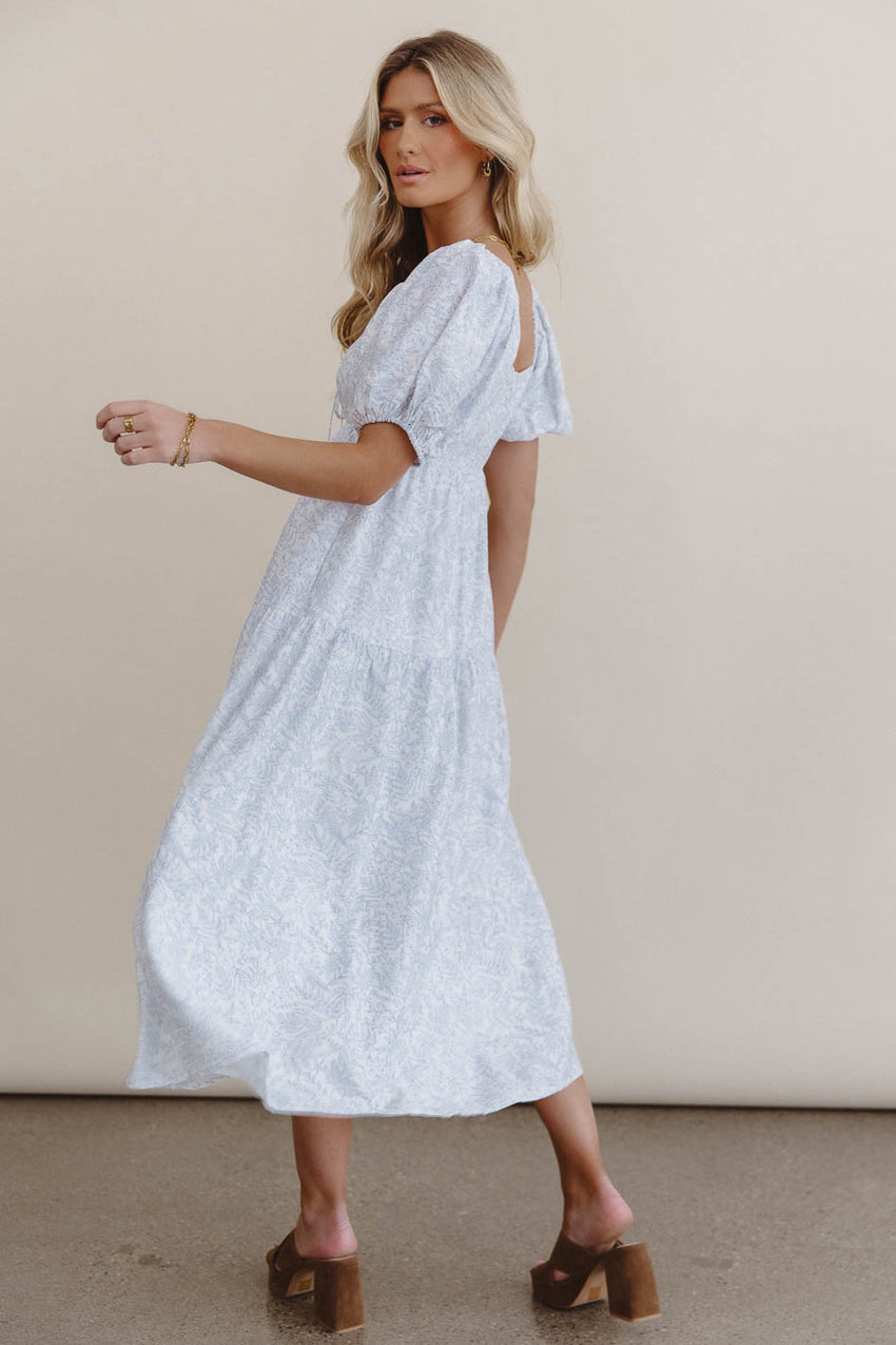 Kelsie Floral Midi Dress in Blue - FINAL SALE