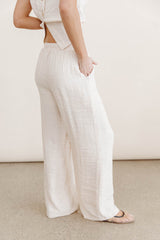 Debbie Wide Leg Pants in Oatmeal - FINAL SALE