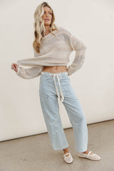 Jocelyn Barrel Jeans in Denim Stripe - FINAL SALE