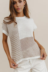 Bennie Colorblock Sweater in Taupe - FINAL SALE
