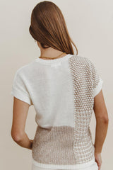 Bennie Colorblock Sweater in Taupe - FINAL SALE