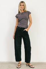 Tam Pleated Top in Charcoal - FINAL SALE