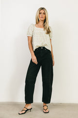 Peony Lace Trim Blouse in Blush - FINAL SALE