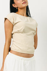 Tam Pleated Top in Ecru - FINAL SALE