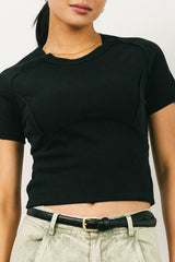Tillie Reverse Seam Top in Black - FINAL SALE