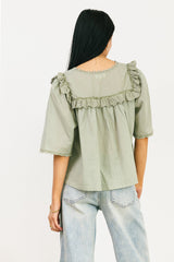 Potter Lace Blouse in Sage - FINAL SALE